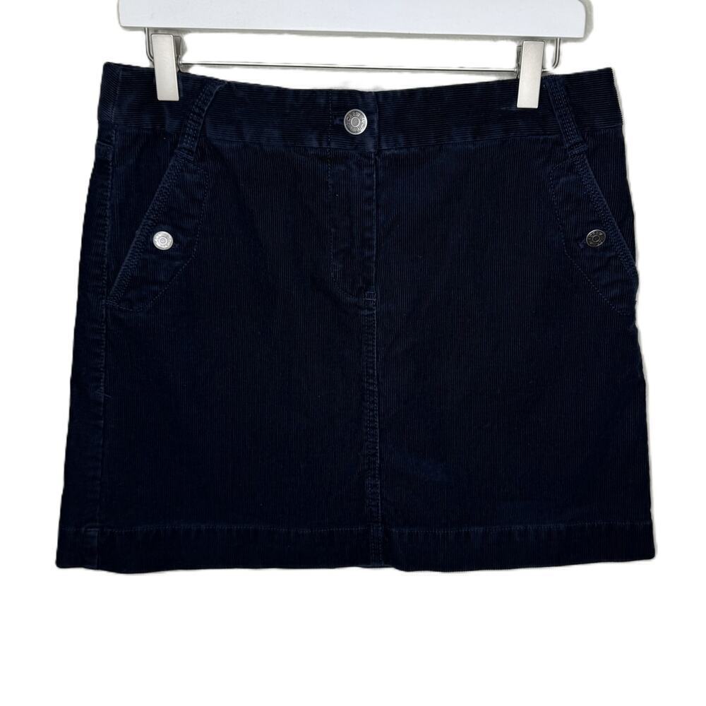 Vintage J. Crew Navy Blue Corduroy A-Line Mini Skirt, Size 6